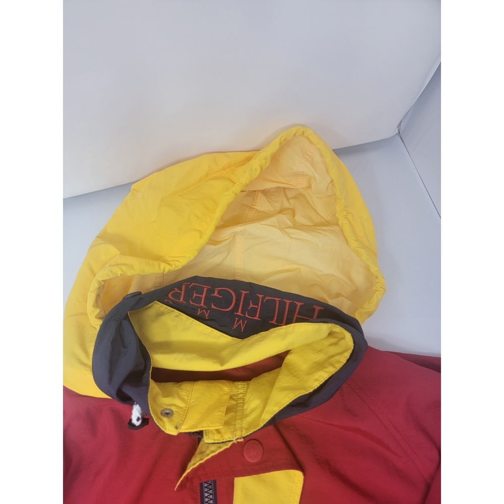 Vintage 90's Tommy Hilfiger Hooded Jacket Red Blue Men's Size XL Spellout Hooded - Picture 15 of 15